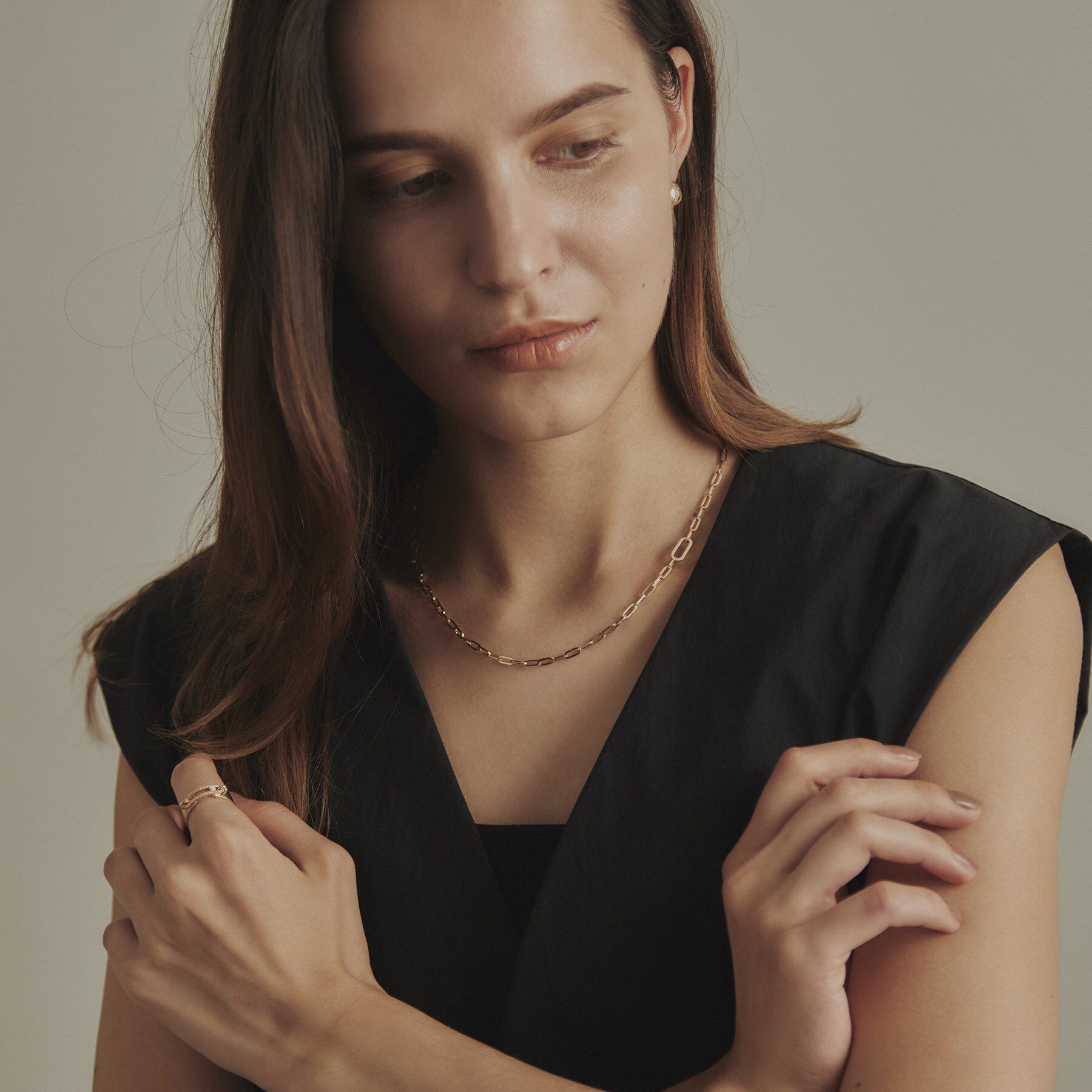 COCOSHNIK「K10中空プリムランダムステーション ネックレス」|ネックレス|