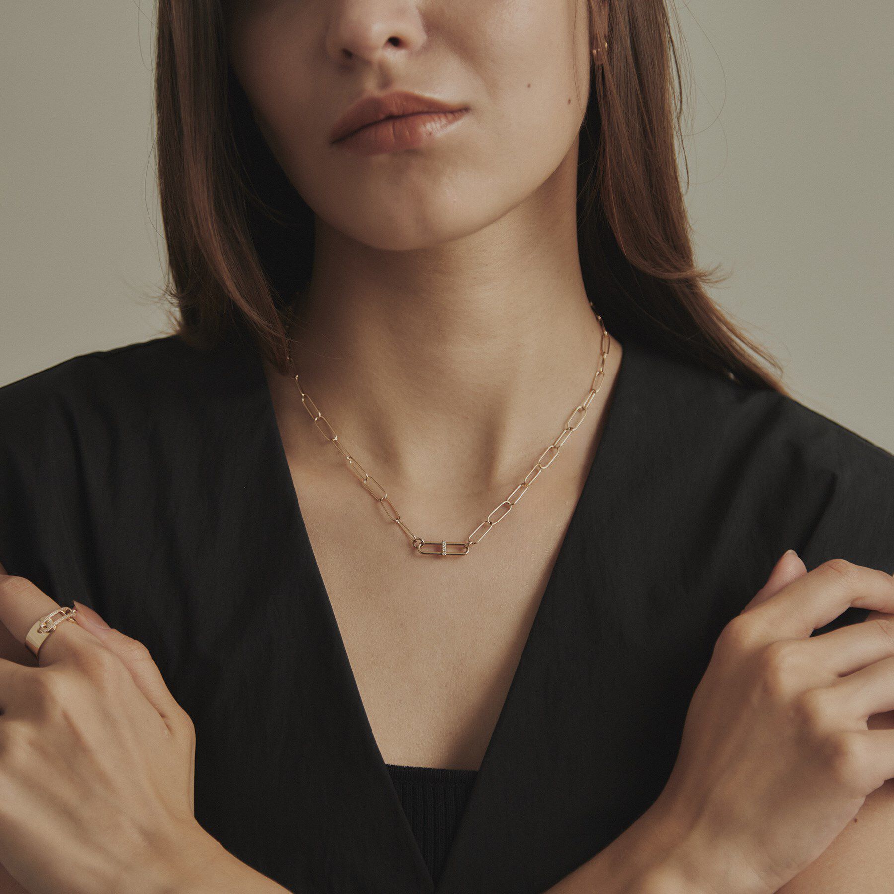 COCOSHNIK「K10ダイヤモンド PCモチーフグラデーション ネックレス」|ネックレス|