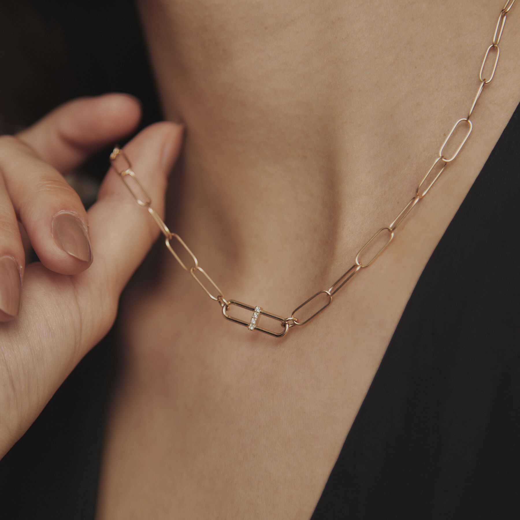 COCOSHNIK「K10ダイヤモンド PCモチーフグラデーション ネックレス」|ネックレス|