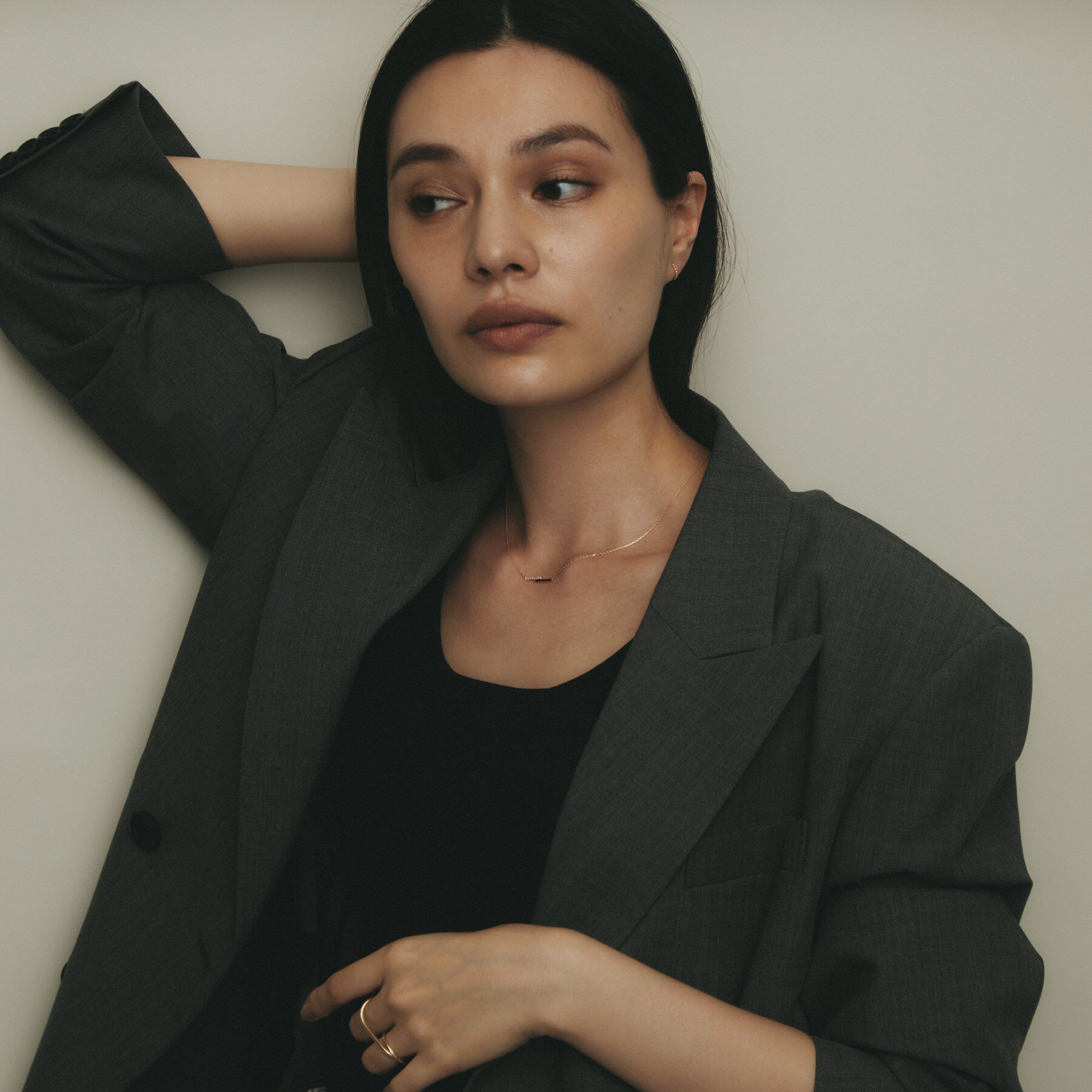 COCOSHNIK「K10ダイヤモンド ステップライン ネックレス」|ネックレス|