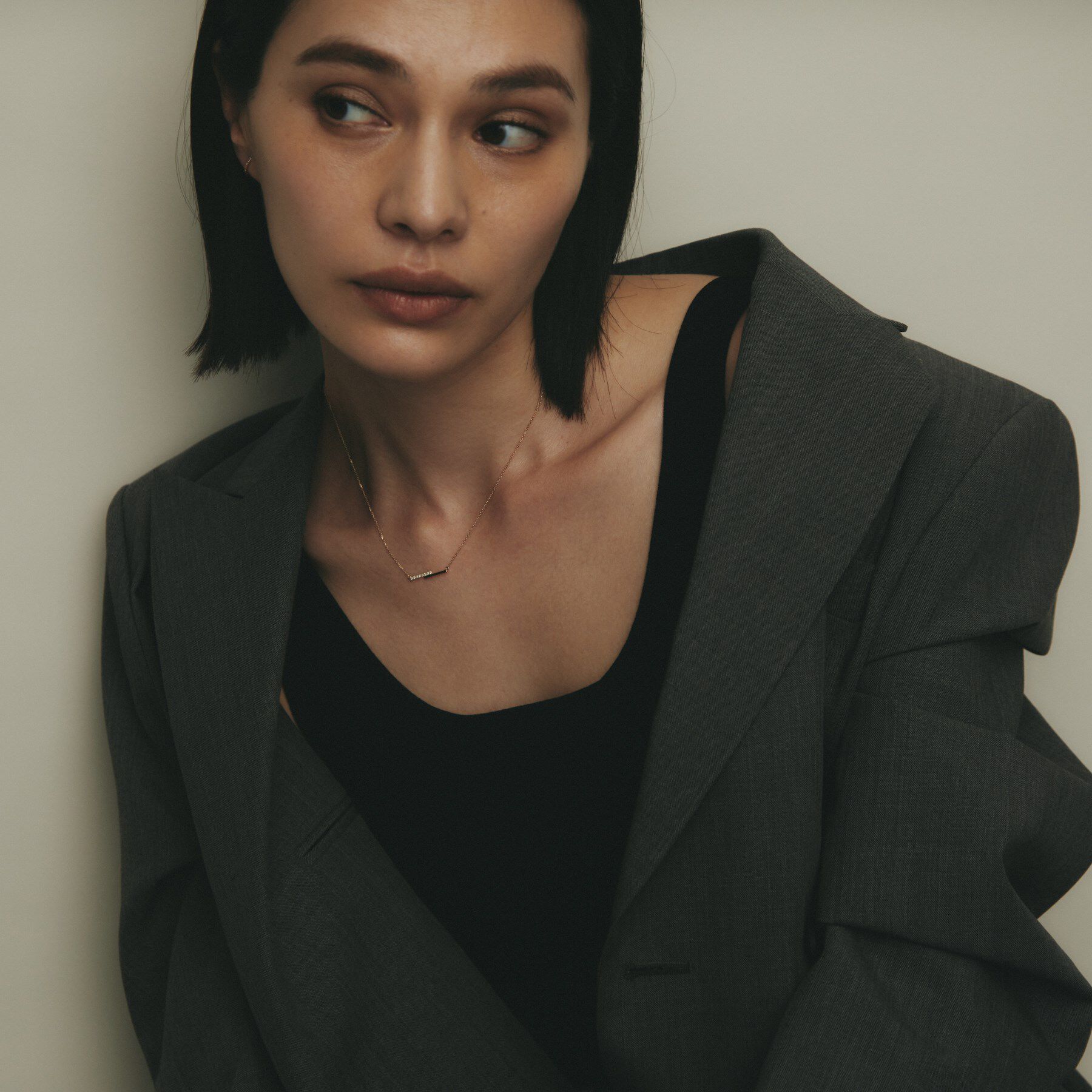 COCOSHNIK「K10ダイヤモンド ステップライン ネックレス」|ネックレス|