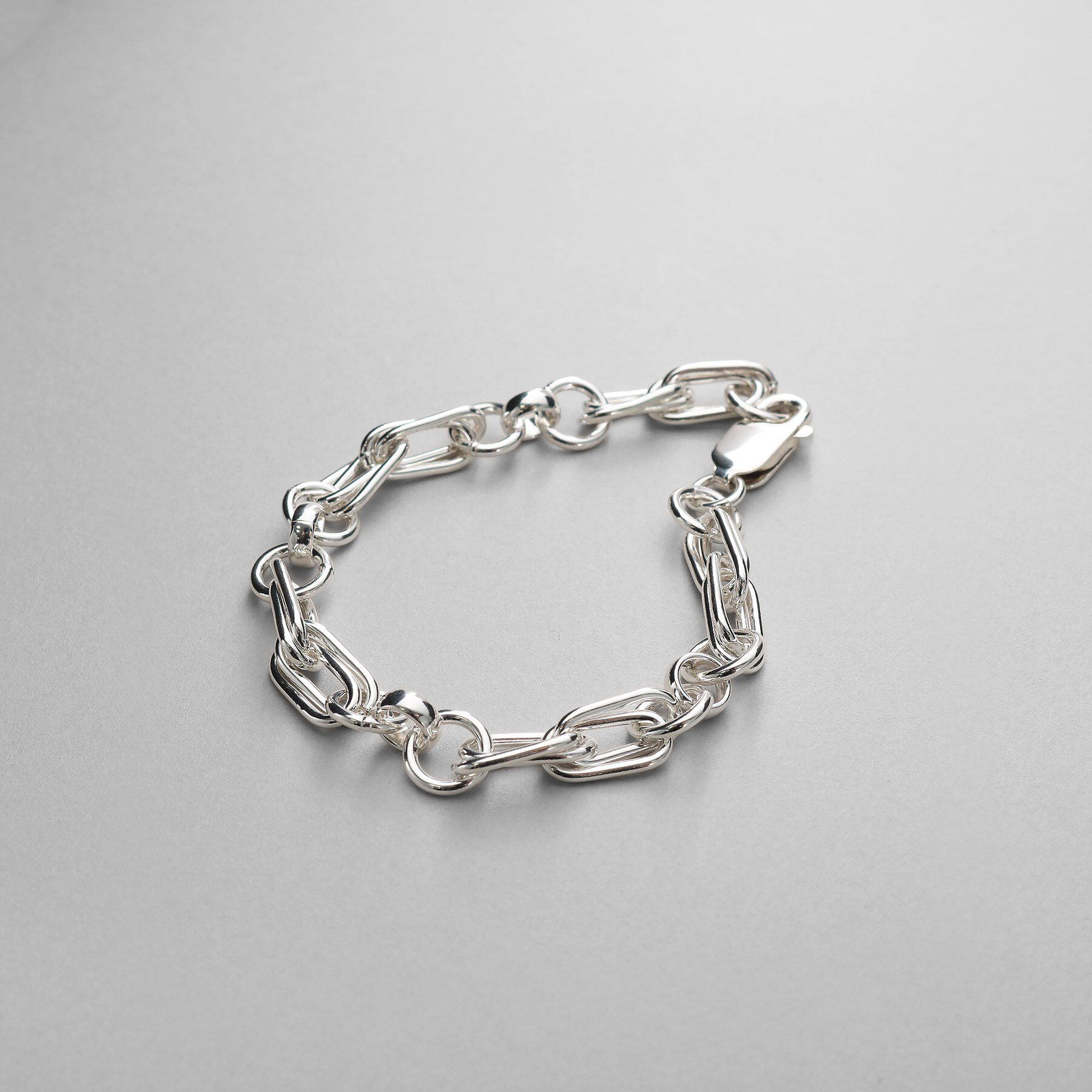 COCOSHNIK ONKITSCH「シルバー ミックスチェーン ダブルリンクブレスレット」|ブレスレット・バングル|シルバー(600)