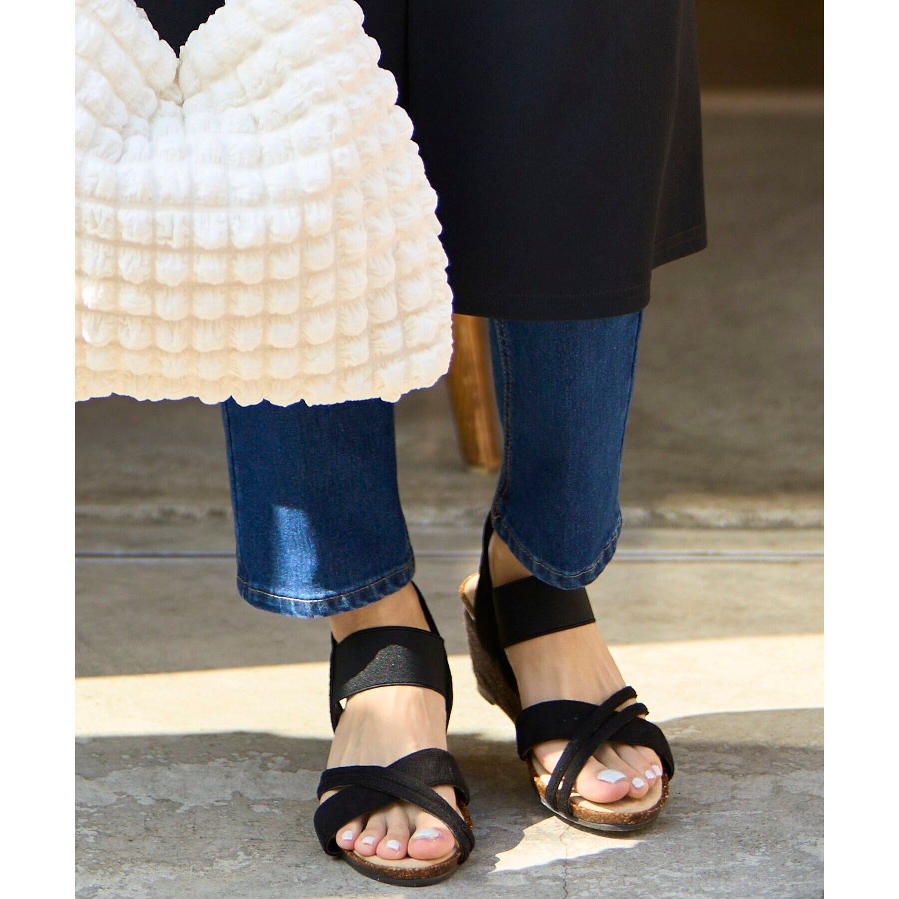 SHOO･LA･RUE「◆【累計31万足/シューダル】片手ではける ラウンドクロスサンダル」|サンダル|