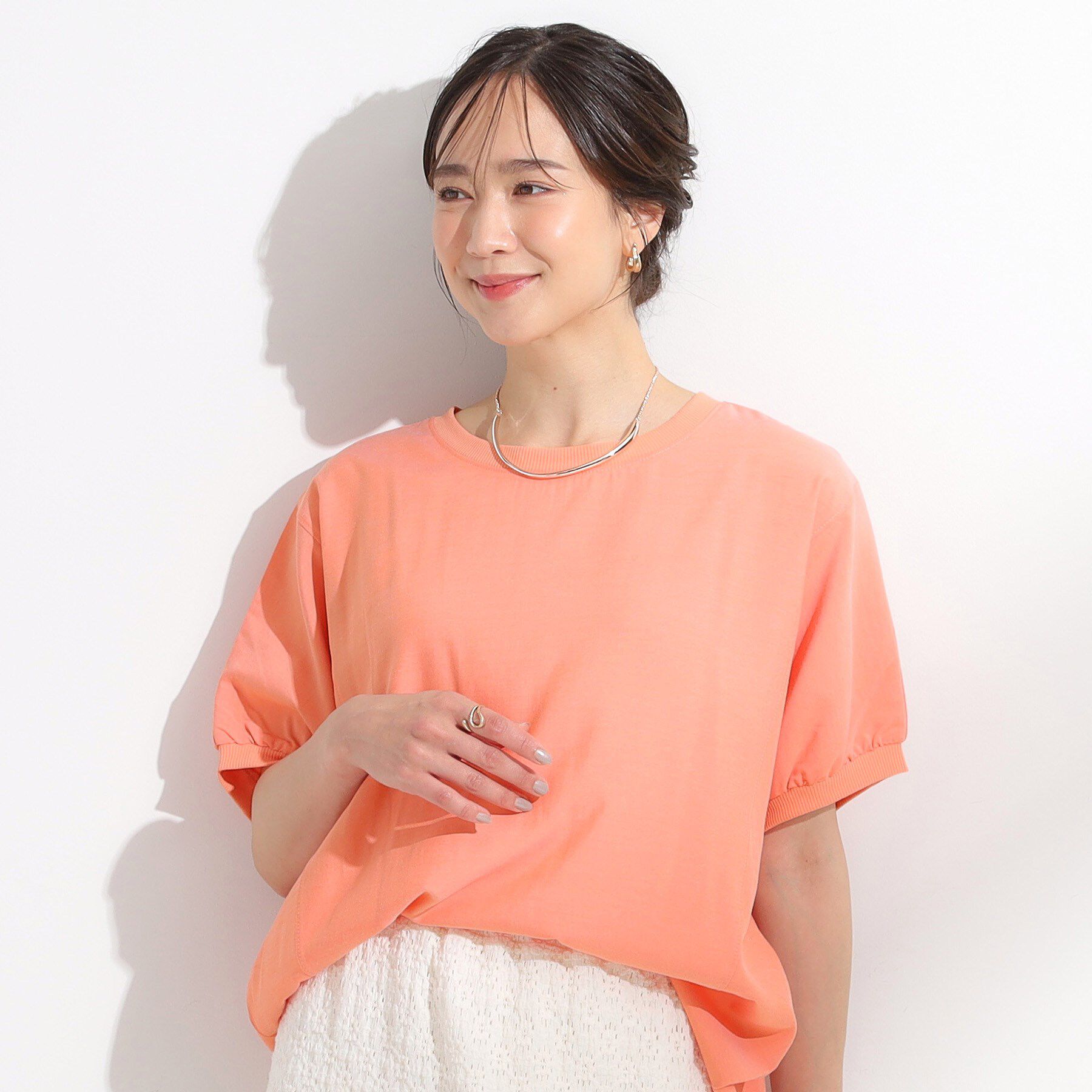 SHOO･LA･RUE「【ひんやり/洗濯後しわになりにくい】リブ切り替えドルマンブラウス」|シャツ・ブラウス|