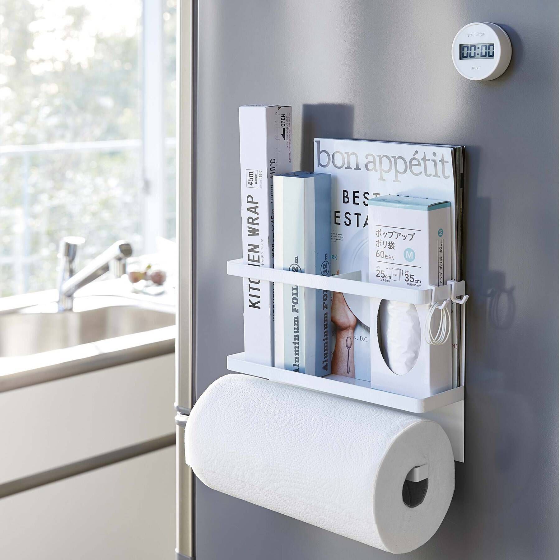 212 KITCHEN STORE「マグネットキッチンペーパー&ラップホルダー WH 山崎実業 ＜tower タワー＞」|食器・キッチングッズ|ホワイト(879)