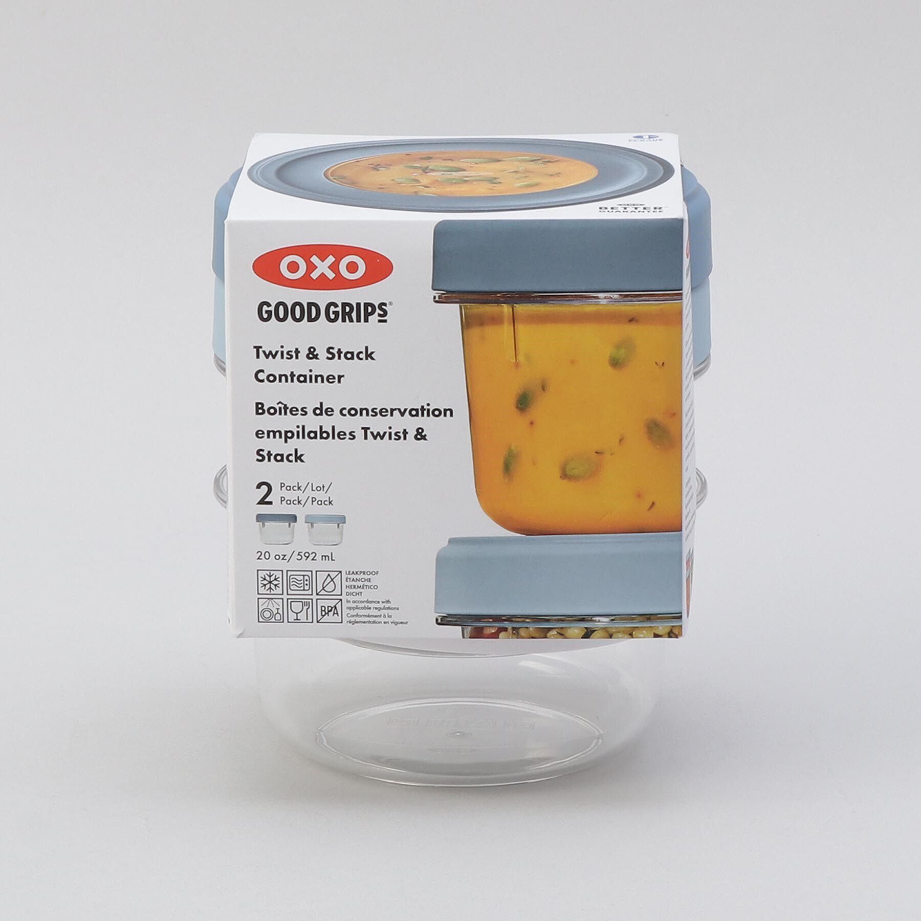 212 KITCHEN STORE「ツイスト＆スタックコンテナ 592ml 2ピースセット ＜OXO オクソー＞」|食器・キッチングッズ|