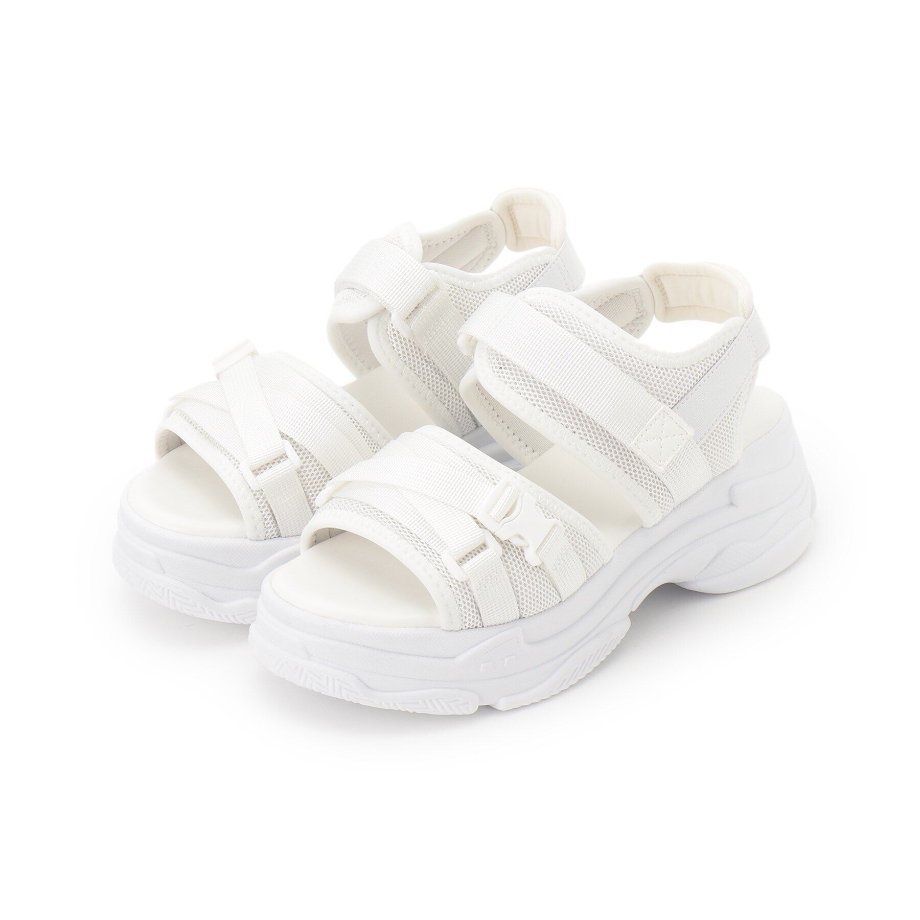 csT&P「厚底スポサン」|サンダル|ﾎﾜｲﾄ(001)