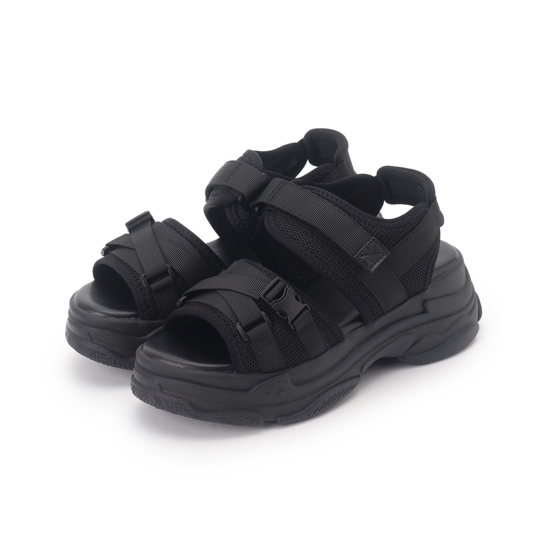 csT&P「厚底スポサン」|サンダル|ﾌﾞﾗｯｸ(019)