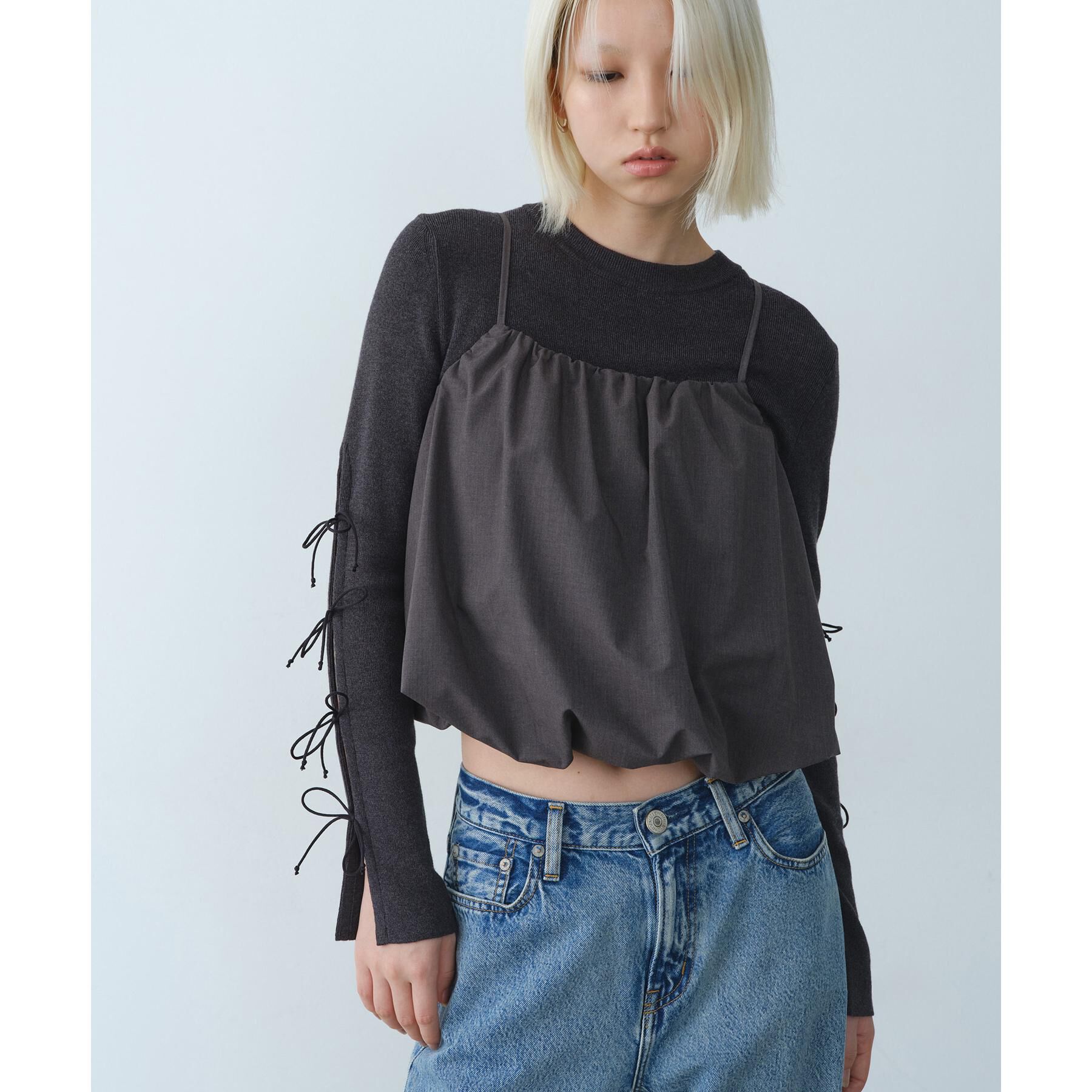 CODE A「balloon cami」|シャツ・ブラウス|チャコールグレー(0