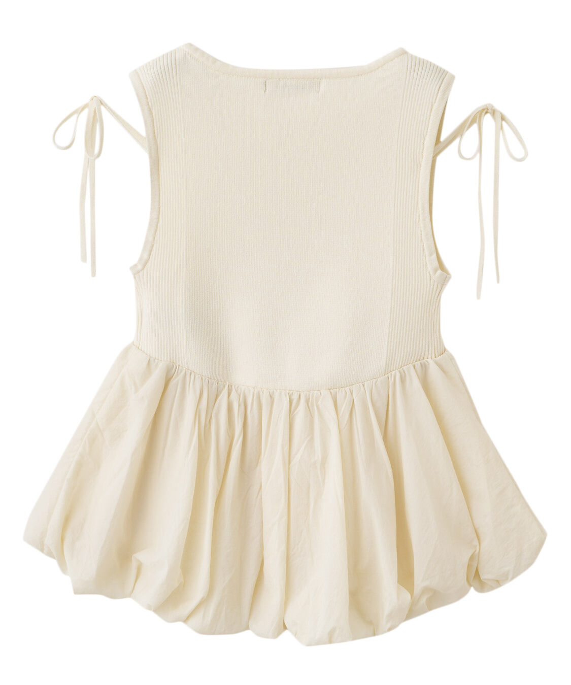 COCO DEAL「布帛ドッキングバルーンノースリニット」|ニット・セーター|