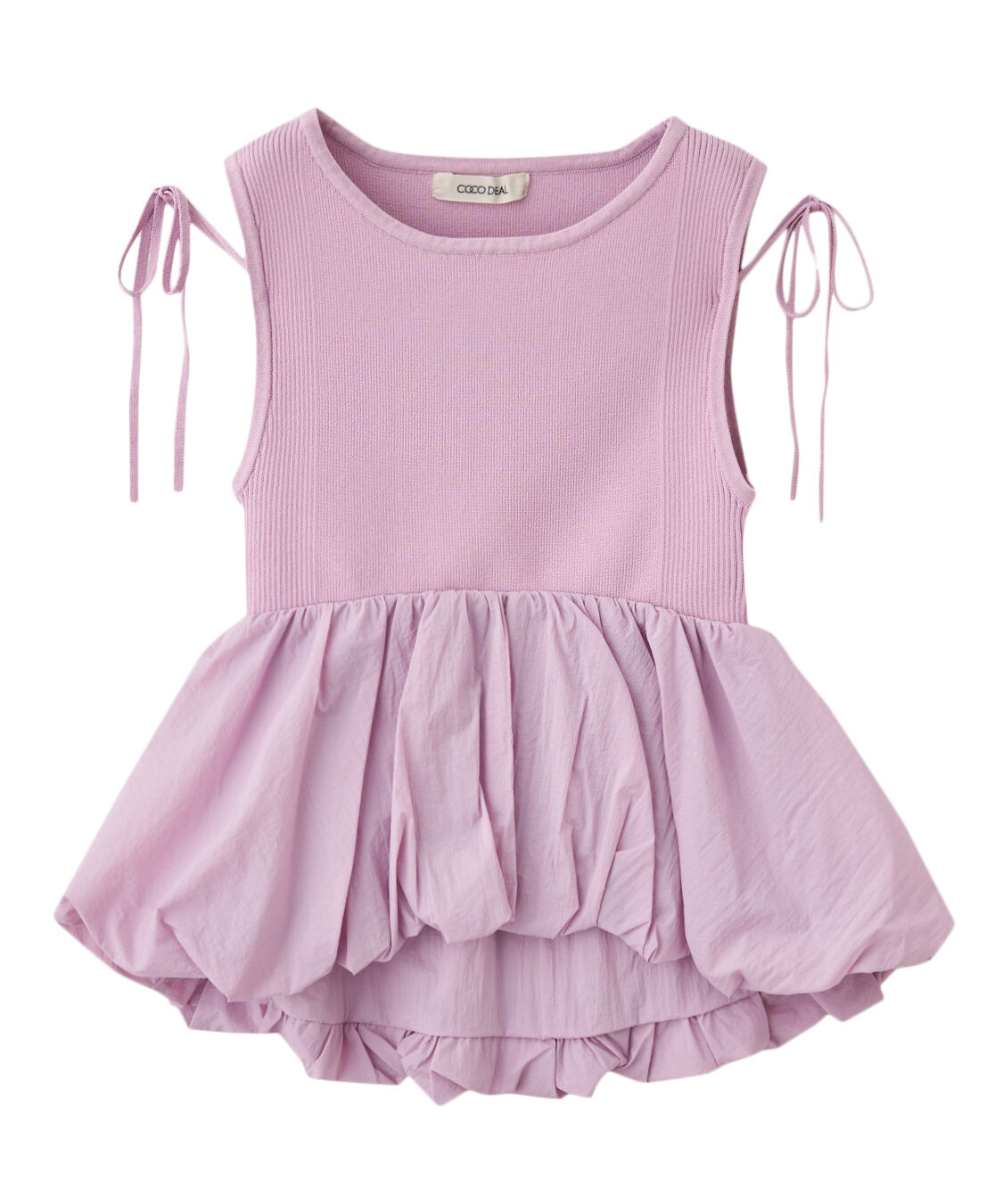 COCO DEAL「布帛ドッキングバルーンノースリニット」|ニット・セーター|