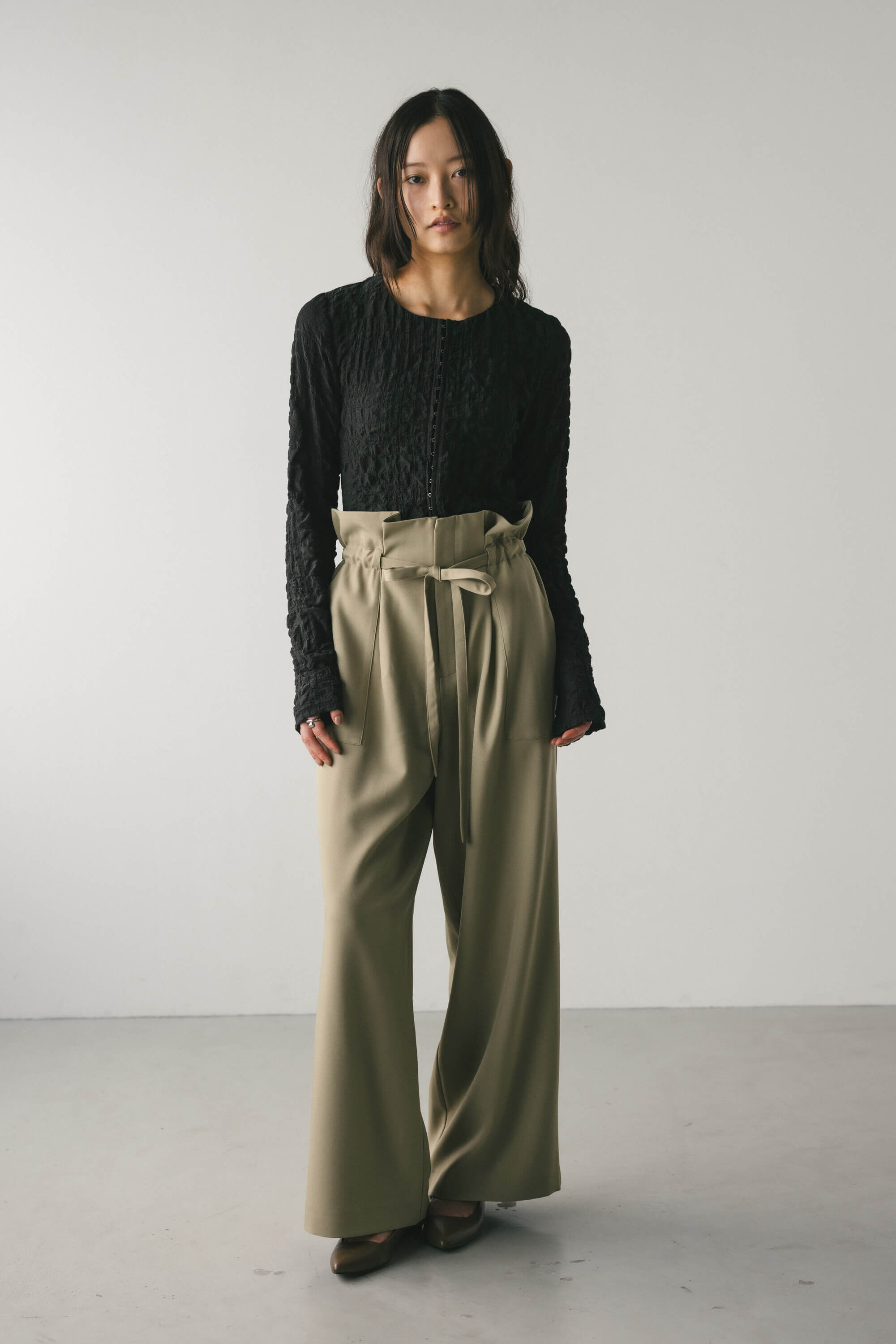 STYLEMIXER「シャーリングコルセットトップ」|シャツ・ブラウス|BLK