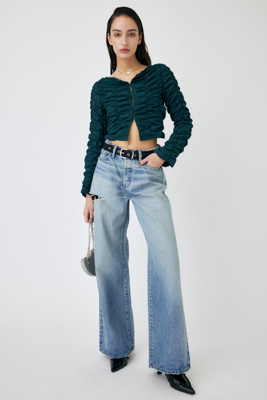 MOUSSY「MIDRISE BAGGY」|デニム|L/BLU1