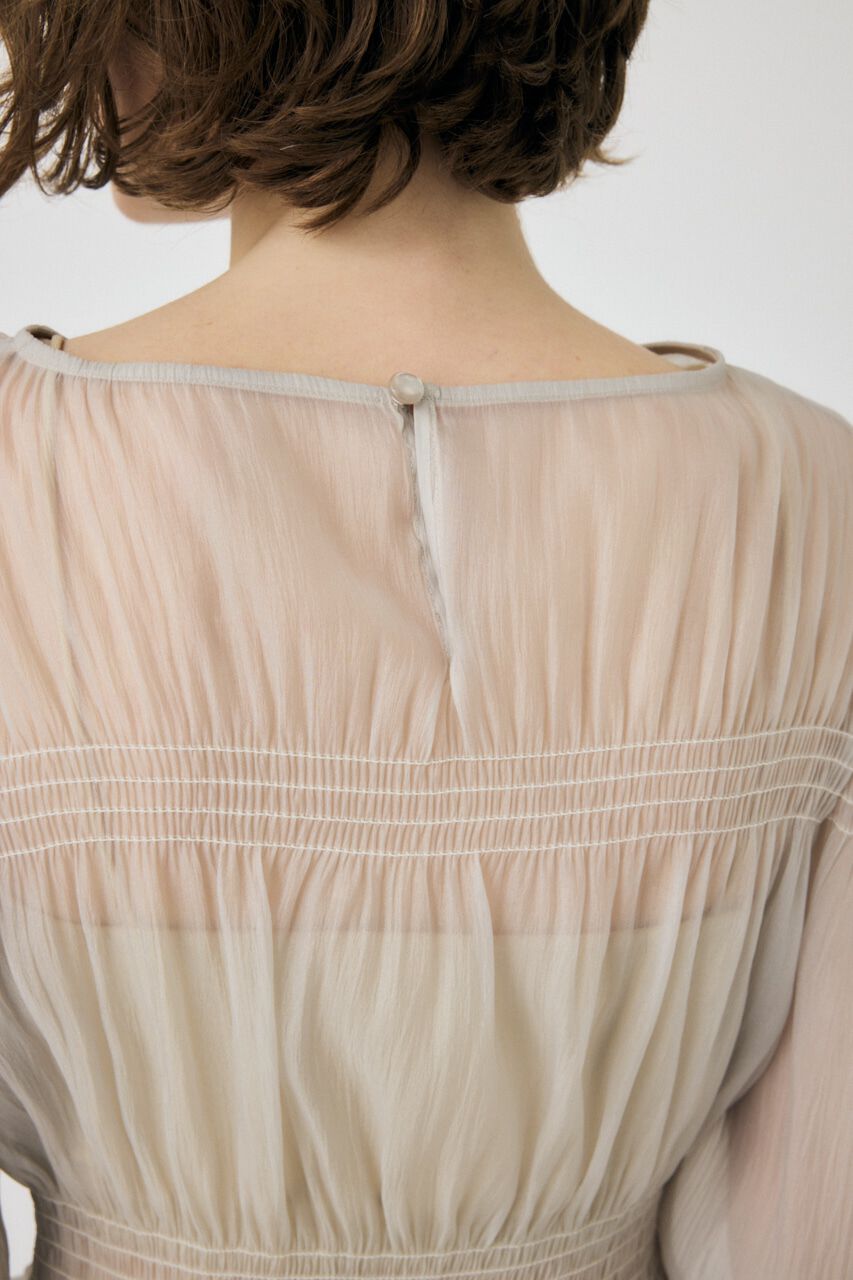 MOUSSY「SHEER GATHER ブラウス」|シャツ・ブラウス|