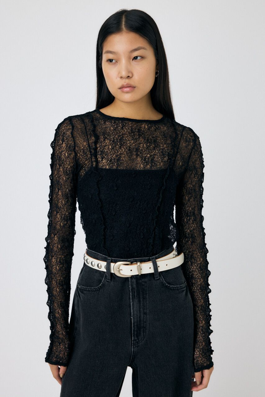 MOUSSY「PLUMPY レーストップス」|Tシャツ・カットソー|BLK