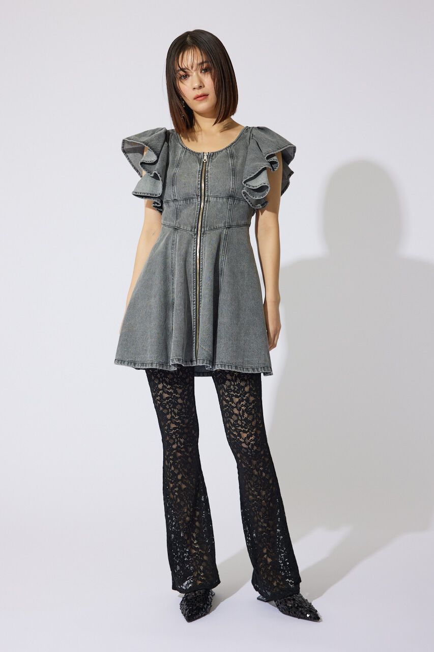 rienda「レースフレアジャストウエストパンツ」|その他|