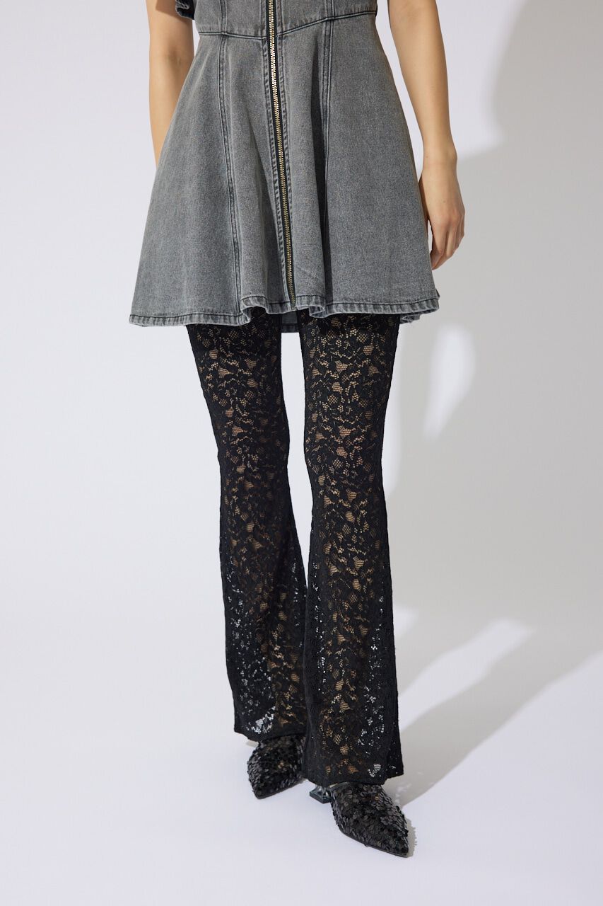 rienda「レースフレアジャストウエストパンツ」|その他|