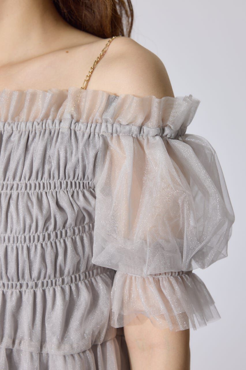 rienda「シアーオフショルショートスリーブブラウス」|シャツ・ブラウス|