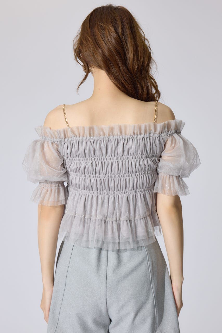 rienda「シアーオフショルショートスリーブブラウス」|シャツ・ブラウス|