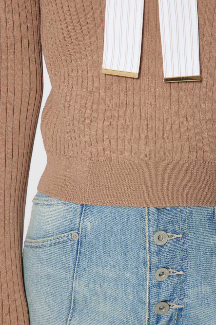 rienda「シャツドッキングロングスリーブニットトップス」|ニット・セーター|