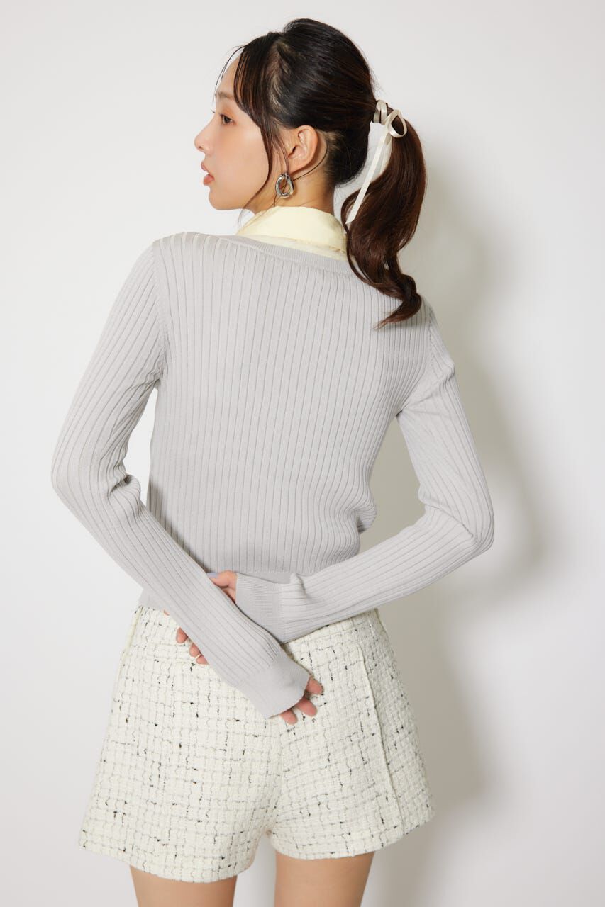 rienda「シャツドッキングロングスリーブニットトップス」|ニット・セーター|