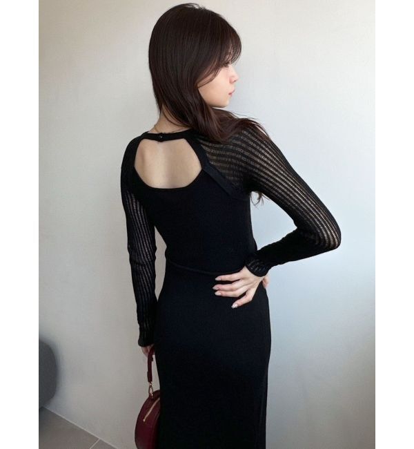 RESEXXY「スリーブメッシュタイトニットワンピース」|ワンピース|