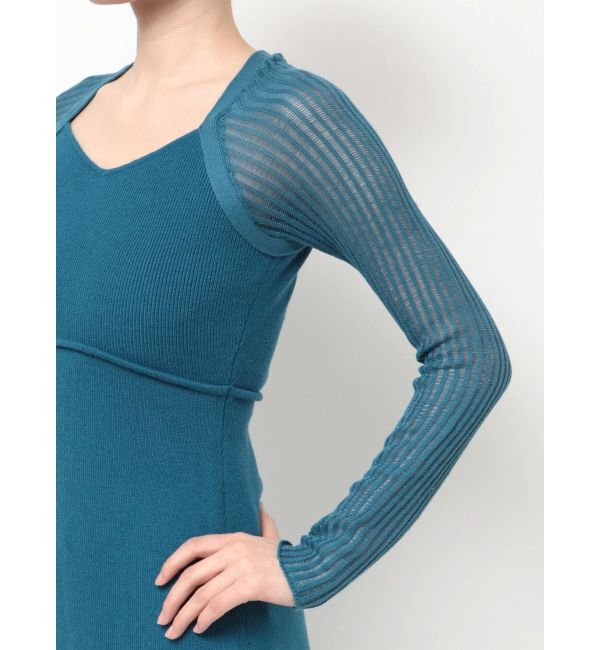 RESEXXY「スリーブメッシュタイトニットワンピース」|ワンピース|