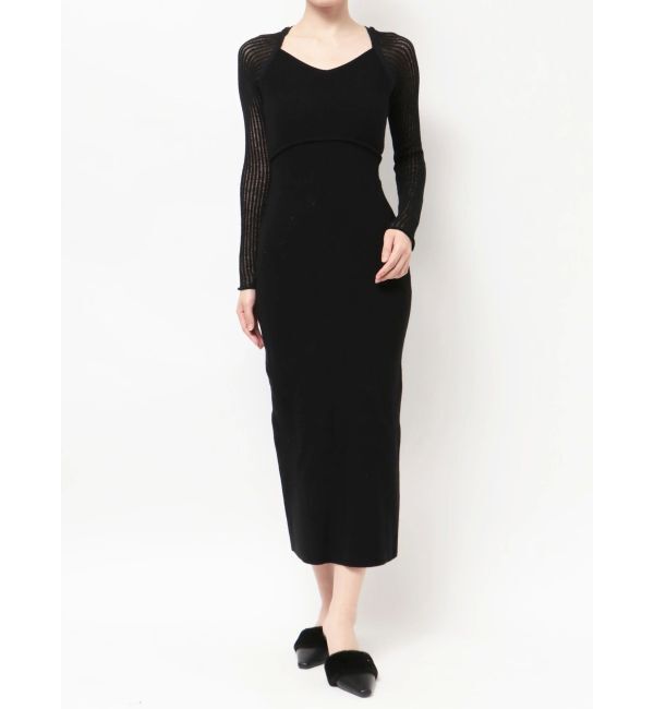 RESEXXY「スリーブメッシュタイトニットワンピース」|ワンピース|