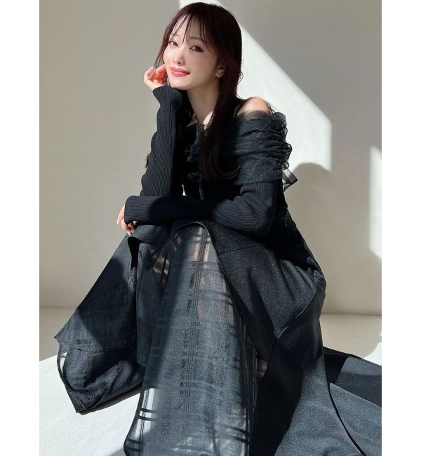 RESEXXY「バックリボンオフショルニットトップス」|ニット・セーター|