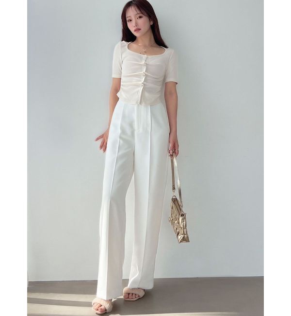 RESEXXY「センタータックショートスリーブトップス」|Tシャツ・カットソー|