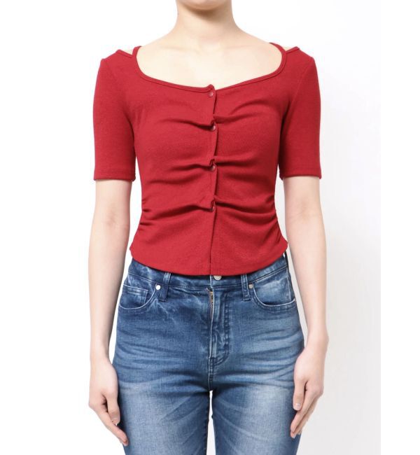 RESEXXY「センタータックショートスリーブトップス」|Tシャツ・カットソー|