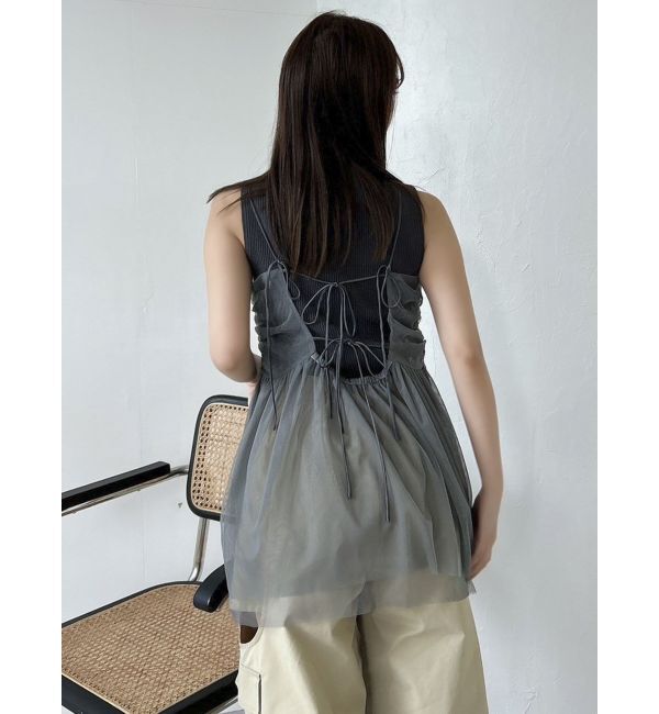 dazzlin「【WEB限定】チュールキャミトップス」|キャミソール|