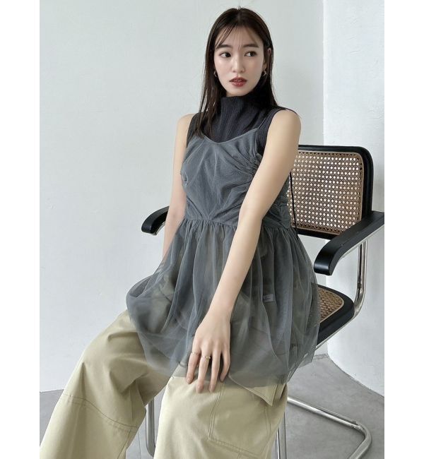 dazzlin「【WEB限定】チュールキャミトップス」|キャミソール|