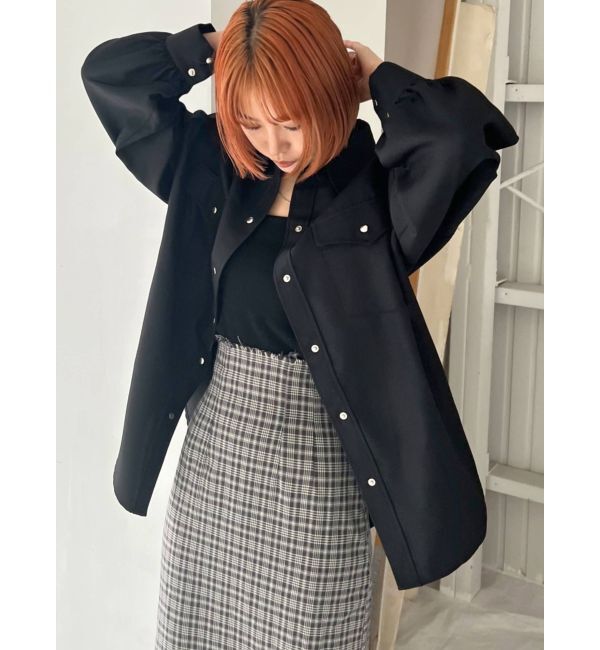 EMODA「ヴィンテージチェックシャツ」|シャツ・ブラウス|ブラック