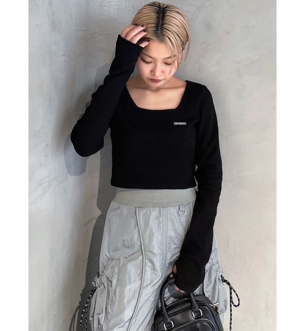 EMODA「プレートクロップトップ」|Tシャツ・カットソー|