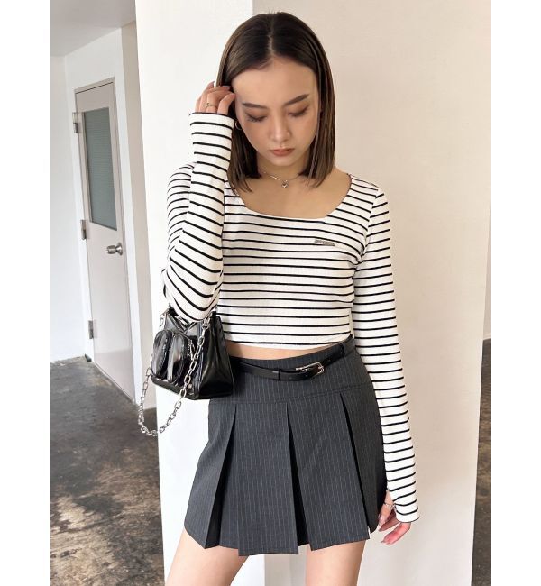 EMODA「プレートクロップトップ」|Tシャツ・カットソー|ライトミックス