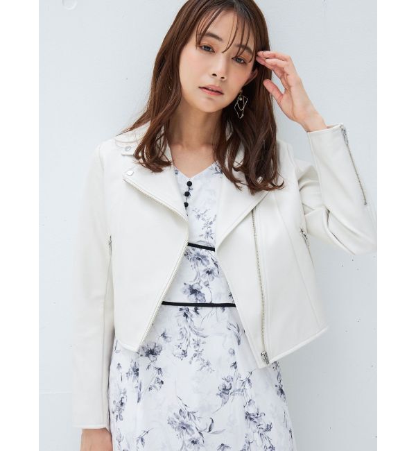 MERCURYDUO「コンパクトフェイクレザーライダースジャケット」|その他|