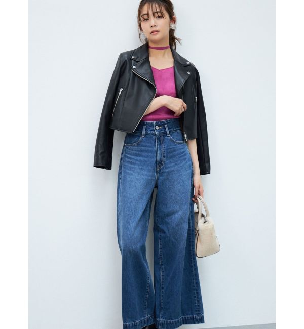 MERCURYDUO「コンパクトフェイクレザーライダースジャケット」|その他|