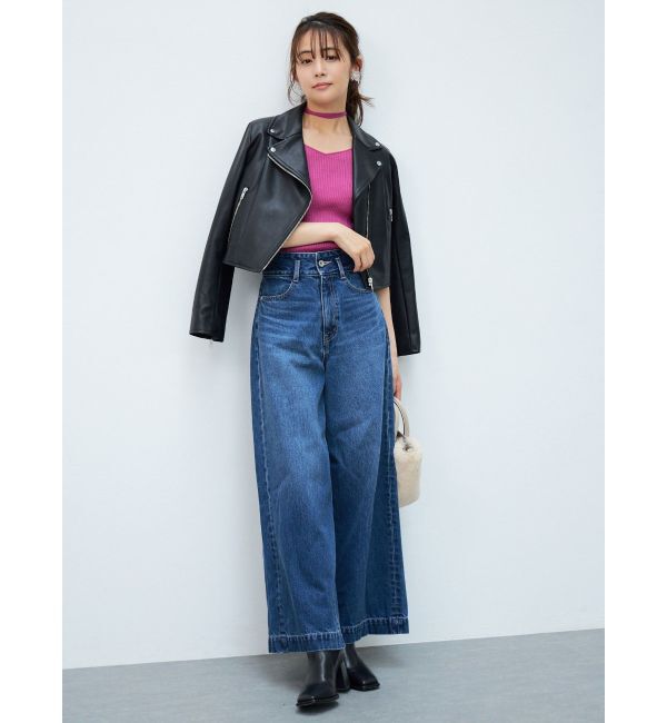 MERCURYDUO「コンパクトフェイクレザーライダースジャケット」|その他|