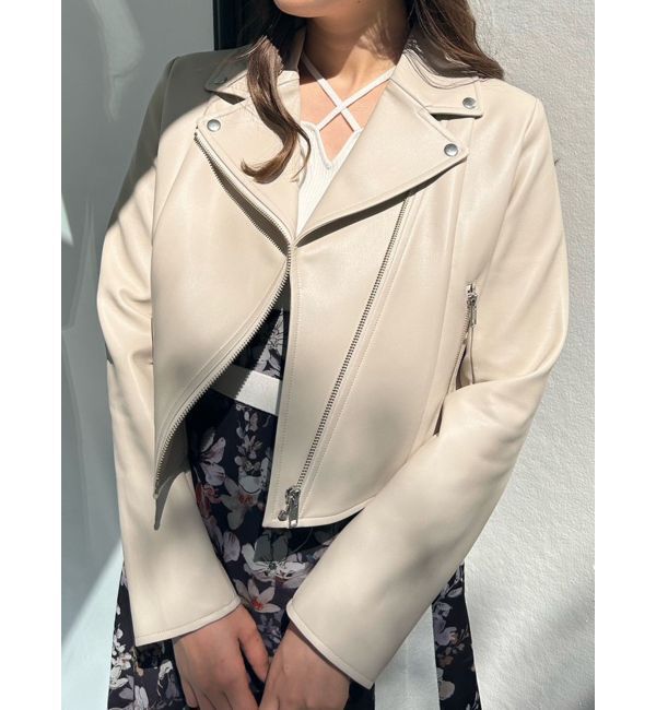 MERCURYDUO「コンパクトフェイクレザーライダースジャケット」|その他|