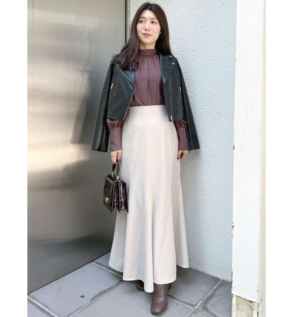 MERCURYDUO「コンパクトフェイクレザーライダースジャケット」|その他|