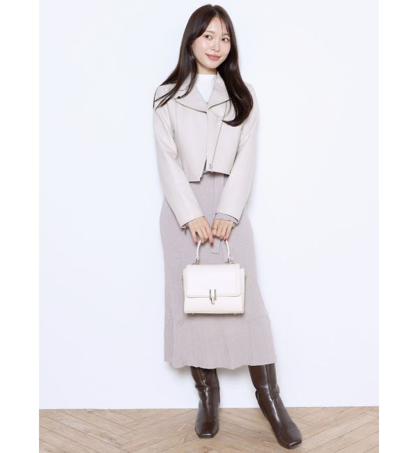 MERCURYDUO「コンパクトフェイクレザーライダースジャケット」|その他|