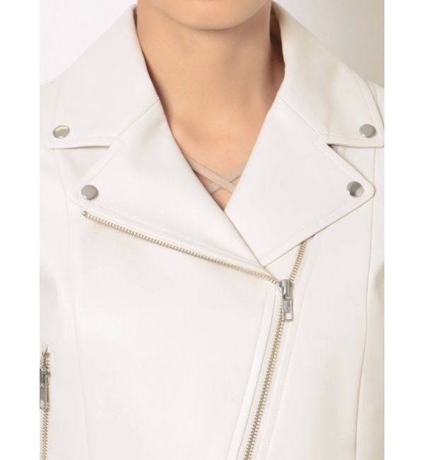 MERCURYDUO「コンパクトフェイクレザーライダースジャケット」|その他|