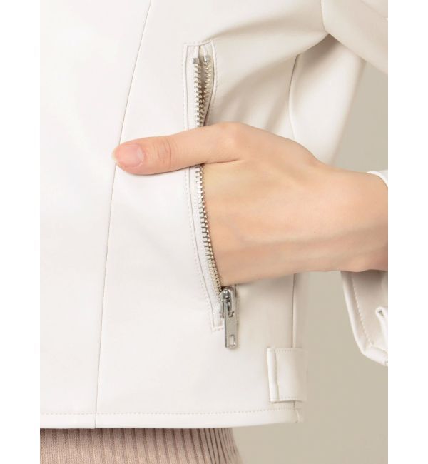 MERCURYDUO「コンパクトフェイクレザーライダースジャケット」|その他|