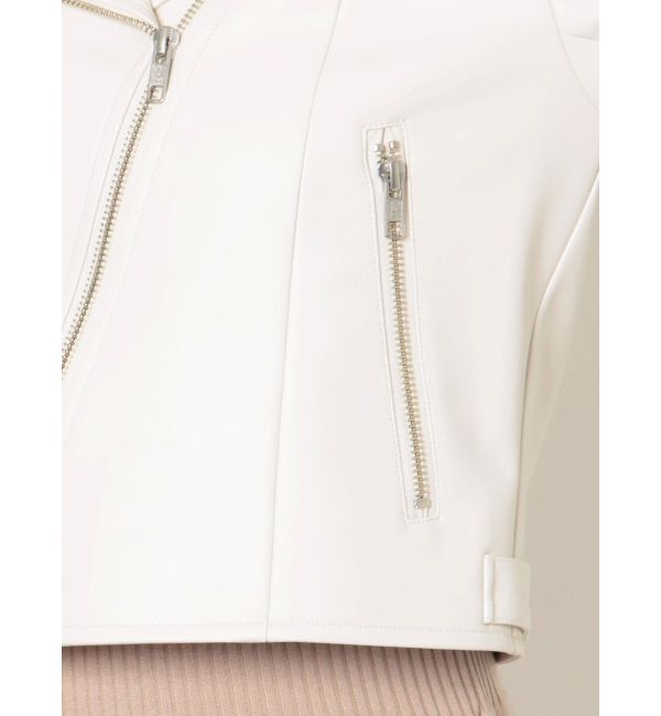 MERCURYDUO「コンパクトフェイクレザーライダースジャケット」|その他|