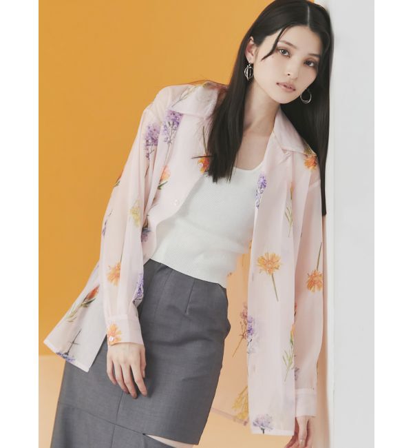 MURUA「フラワーシアーシャツ【WEB限定】」|シャツ・ブラウス|