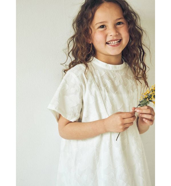 Ungrid「Kids ジャカードハーフスリーブシャツ」|シャツ・ブラウス|