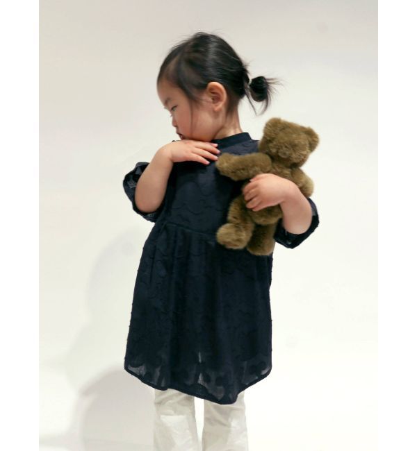 Ungrid「Kids ジャカードハーフスリーブシャツ」|シャツ・ブラウス|ブラック