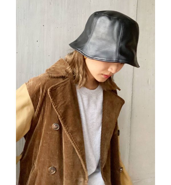 Ungrid「フェイクレザーバケットハット」|ハット|