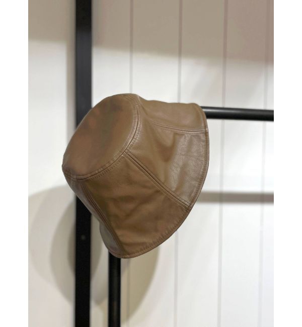 Ungrid「フェイクレザーバケットハット」|ハット|ブラウン